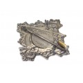 Veche broșă-amuletă Sfântul Anton | alamă argintată | cca. 1900 atelier Stefano Johnson - Milano